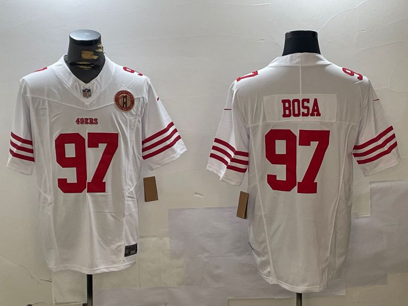 Men San Francisco 49ers #97 Bosa White three generations 2024 Nike Limited NFL Jersey style 4->san francisco 49ers->NFL Jersey